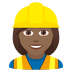 👷🏾‍♀️ woman construction worker: medium-dark skin tone display on JoyPixels